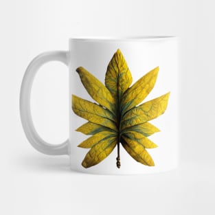 Leaf abstract yellow and green Mug